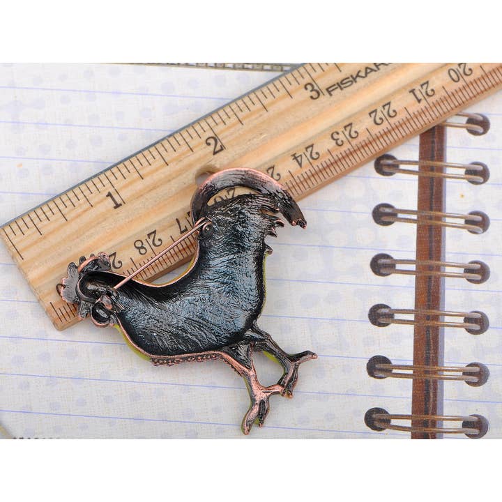 AK Brand - Wholesale Brooch - Copper Purple Yellow Green Chicken Rooster Brooch Pin