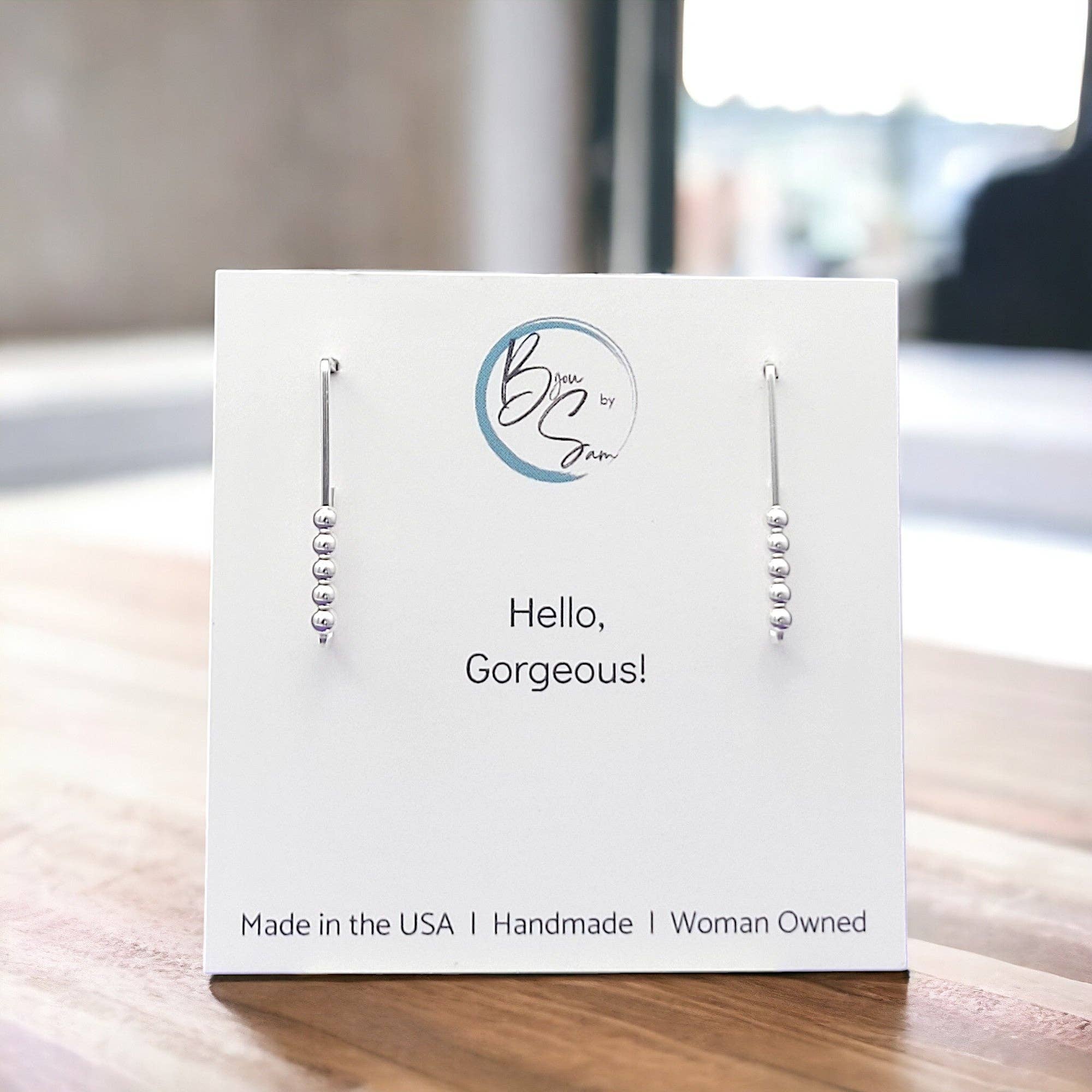 Bijou by SAM - Wholesale Dangle Earrings - Modern Sterling Silver Beaded Post Earrings2