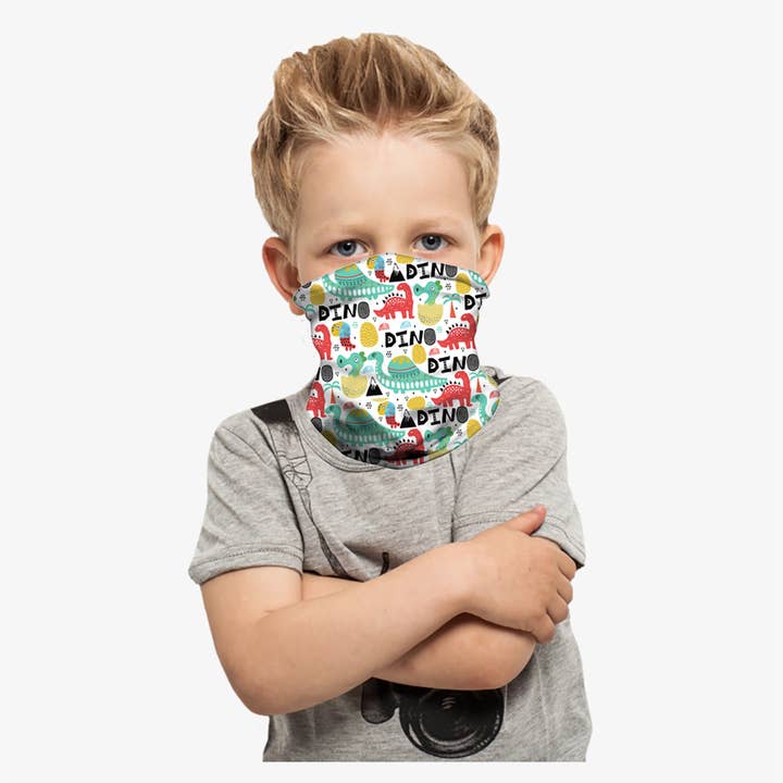 Cooling Neck Gaiter/Balaclava Face Mask For Kids (Dinos) for wholesale by Real Sic