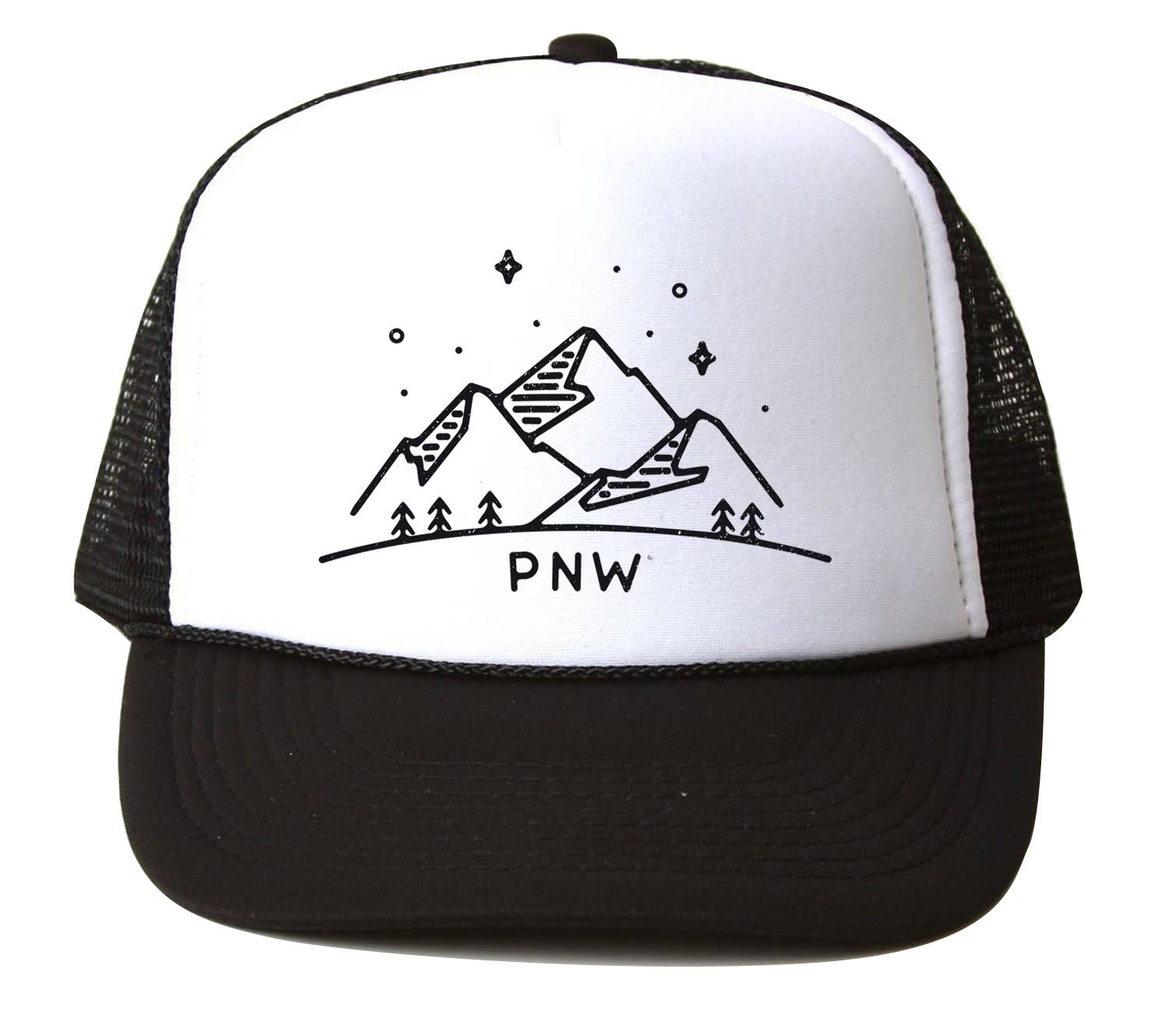 Bubu – wholesale Trucker hat – Unisex – PNW stars black Trucker Hat (multiple colors)1