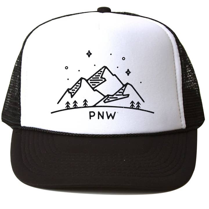 Bubu – wholesale Trucker hat – Unisex – PNW stars black Trucker Hat (multiple colors)1