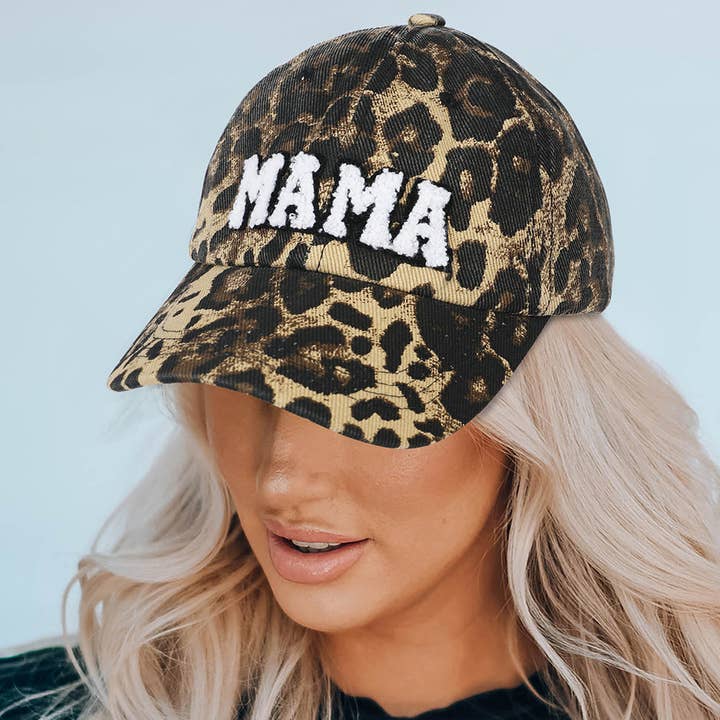 Leopard MAMA Baseball Cap for wholesale on Faire1