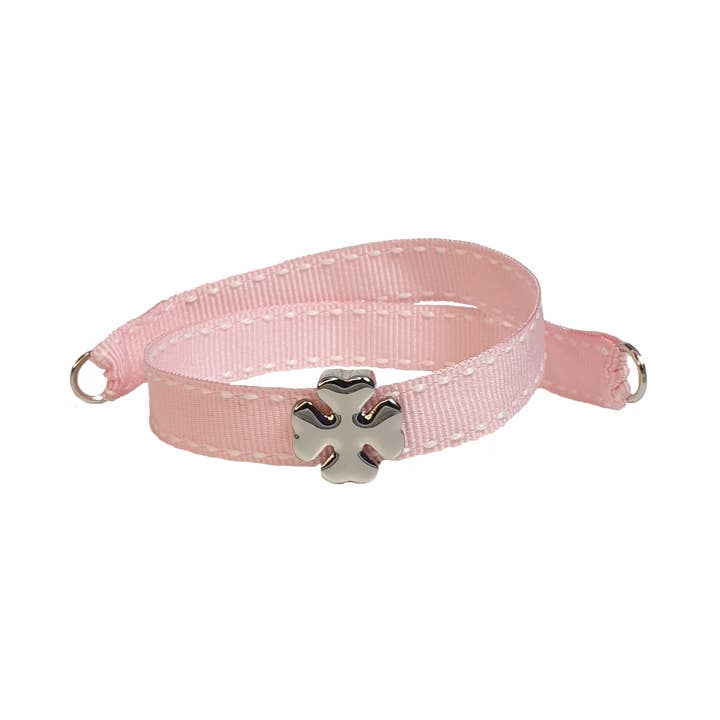 PALLADIUM FOUR-LEAF CLOVER CANDY PINK BRACELET for wholesale by Smartever Srl