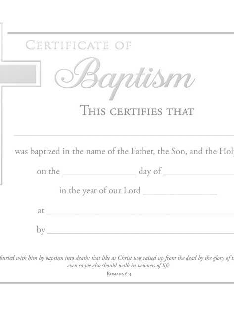 Dåbsattest - Premium, Sølvfolie præget for engroshandel hos Warner Press