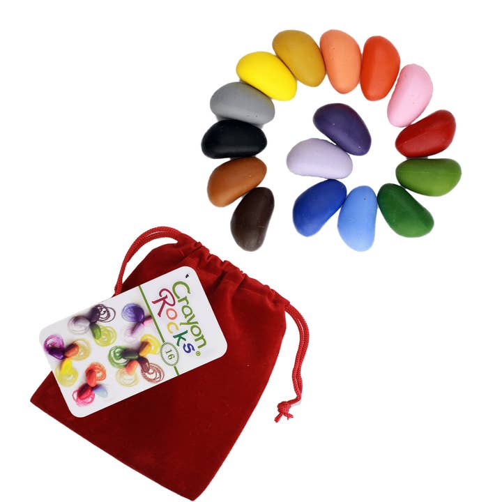 Crayon Rocks - Wholesale Crayons - Kids & Baby - 16 Colors in a Red Velvet Bag- ON SALE!!!! TOP sellers!