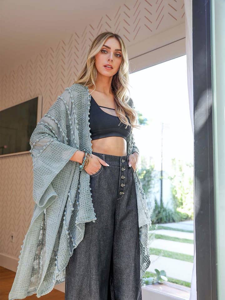 Leto Accessories - Wholesale Kimono - Women's - Boho Zig Zag Pattern Kimono ✨ – Lightweight & Versatile5