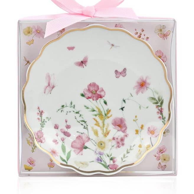 Porcelæns smykkefad Fleur Pink fra SoapTales for engroshandel hos IngrossoBeauty by INCI Srl