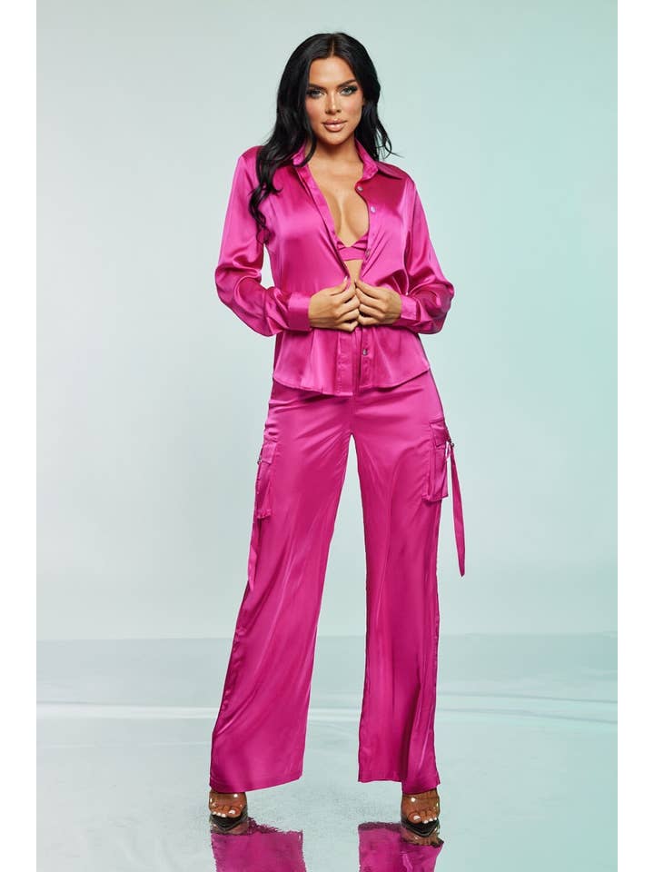 WFFS – wholesale Top & pants set (NOT Loungewear) – Women's – Satin Cargo Set 3 pieces6