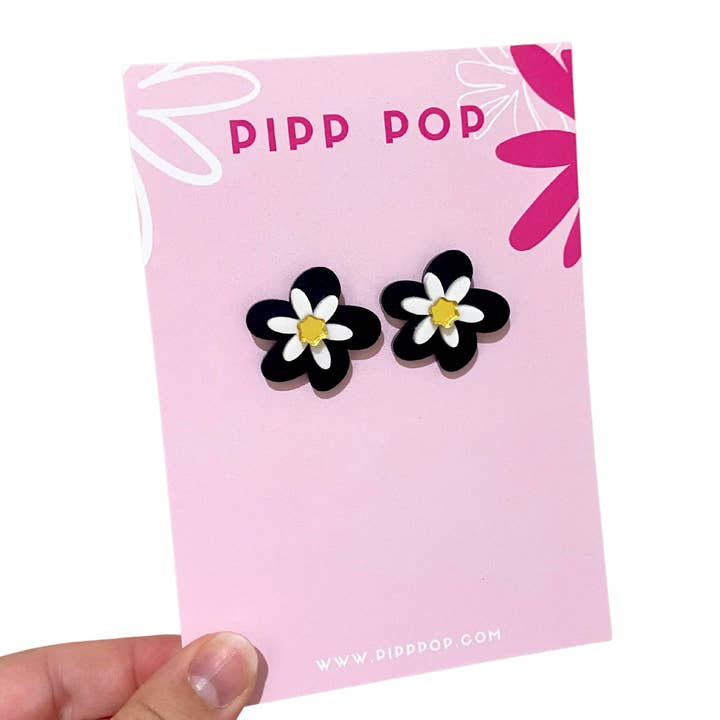 Pipp Pop - Wholesale Stud/Post Earrings - Jessie Flower Studs - 12 Colours Available5