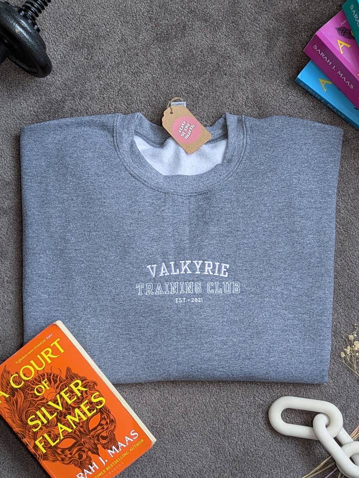 Valkyrie Training Club Embroidered Sweatshirt Bookish Gift for wholesale by State Of The Marth