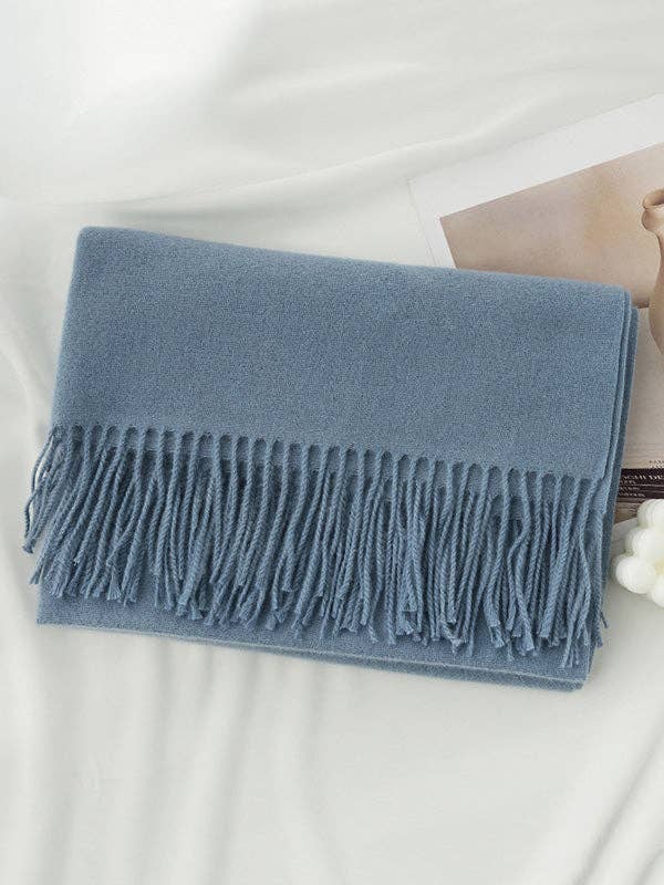 VividLux – wholesale Scarf – Women's – Keep Warm Solid Color Tasseled Shawl&Scarf5