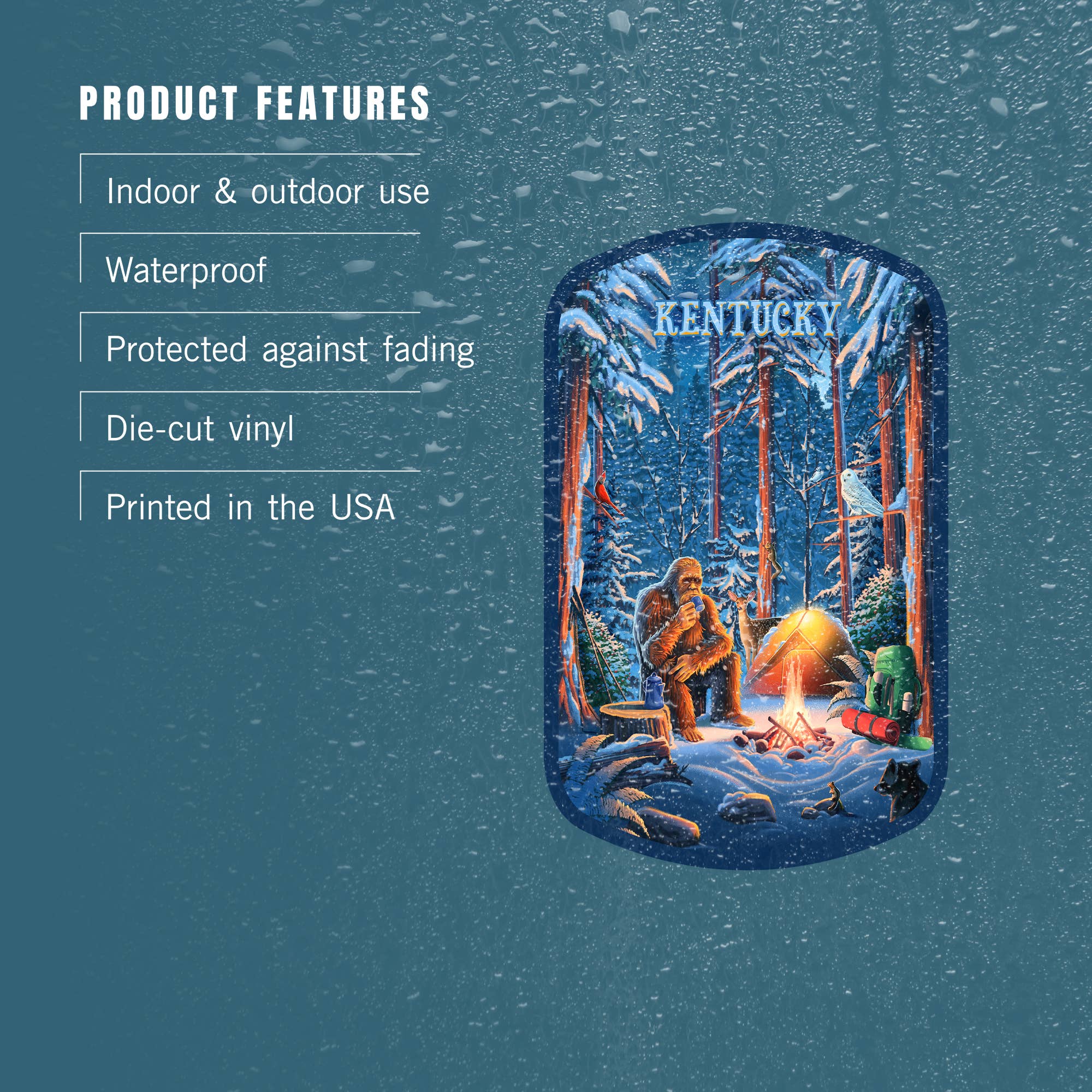 Lantern Press - Wholesale Sticker - STICKERS Kentucky, Inner Squatch, Camping Bigfoot3