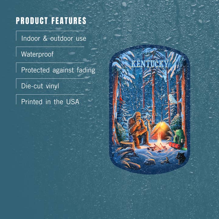 Lantern Press - Wholesale Sticker - STICKERS Kentucky, Inner Squatch, Camping Bigfoot3