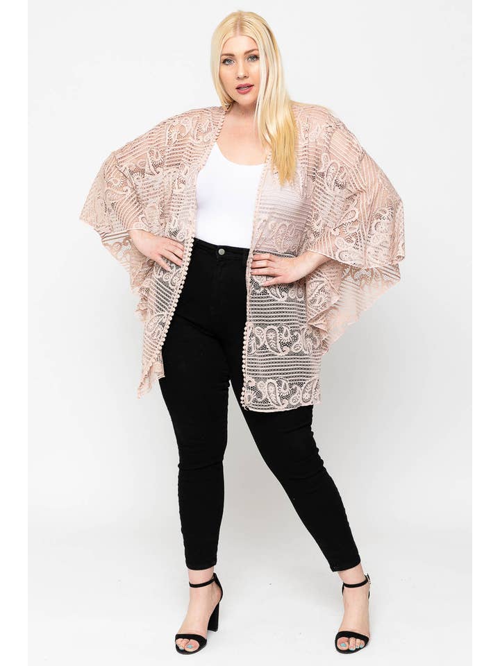 WITH U SHOP – Engroshandel Cardigan - Dame – Kimono Stil Blonder Cardigan7