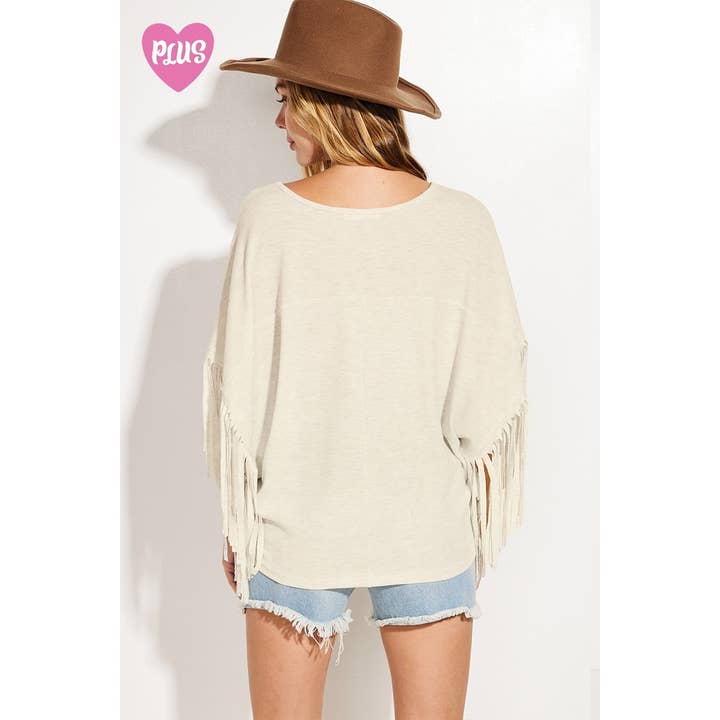 Phil Love – wholesale Tunika - Dam – Extra stor storlek Western cowboy-tryck dolman Fringe topp5