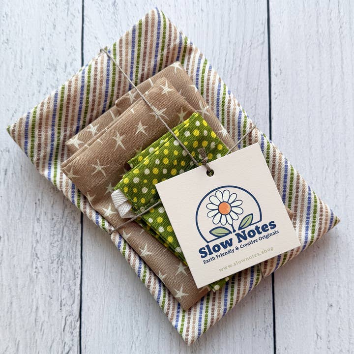 Slow Notes - Wholesale Gift Bag Set/Pack - Reusable Gift Bag Trio – 3-Piece Organic Cotton Set15