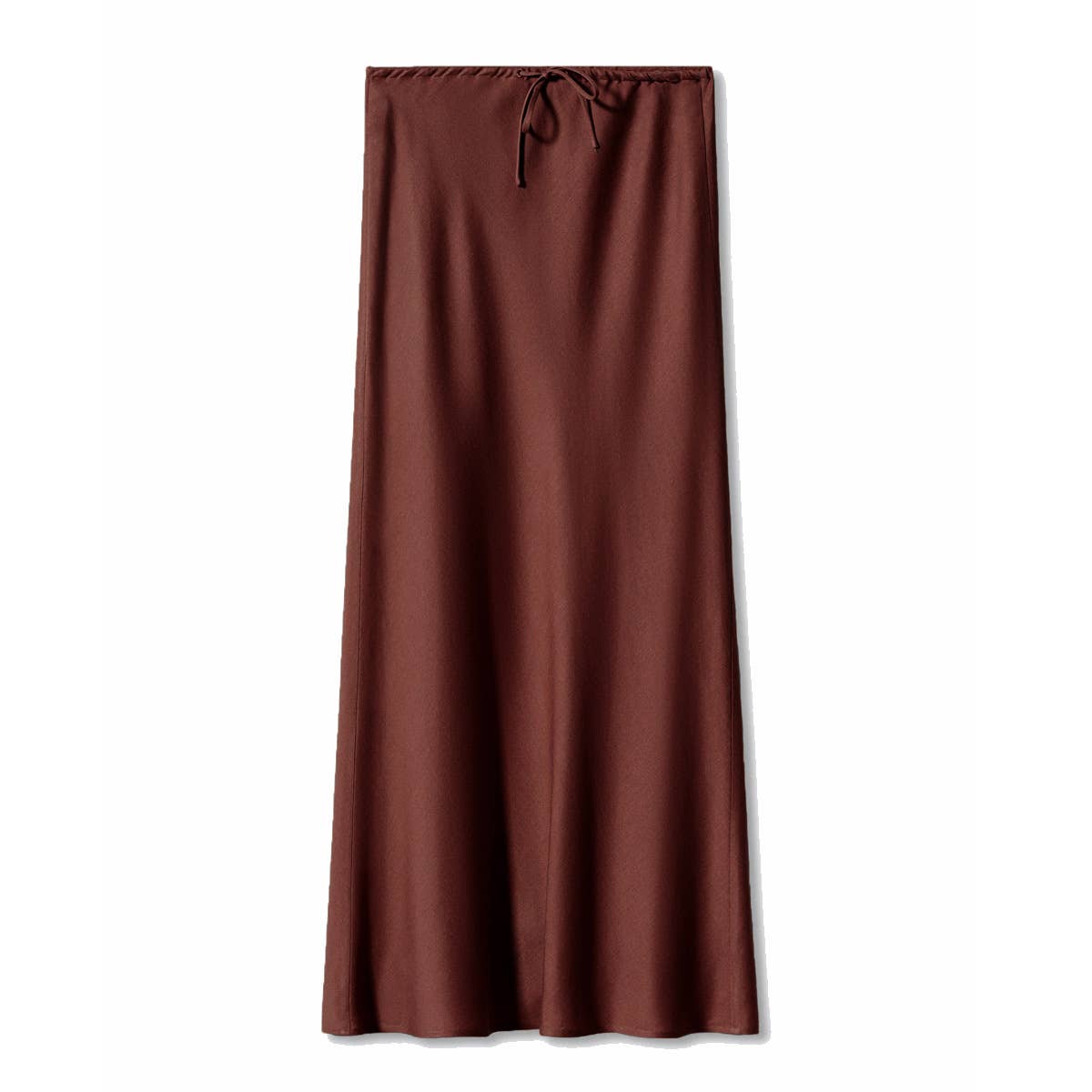 HIDDENBRAND - Wholesale Skirt - Women's - Satin High-Waisted Drawstring Tie Maxi Skirt3