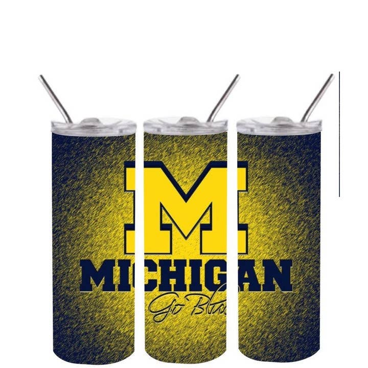Go Blue Michigan Team- Stainless Steel Tumbler for wholesale by Creations by Trudy