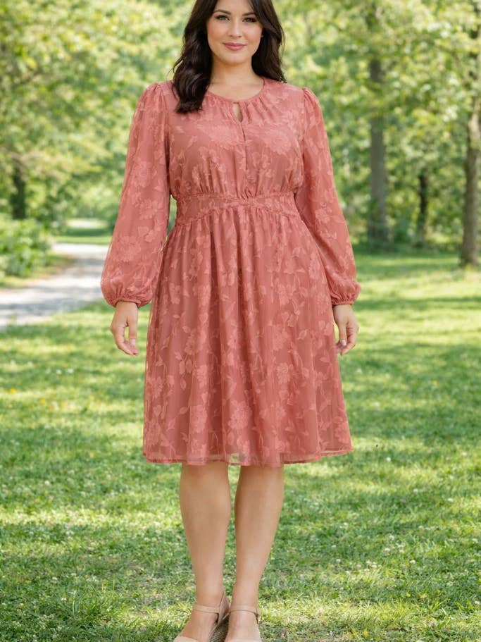 R8402P Textured Chiffon Dress for wholesale by Rokoko by Dazz