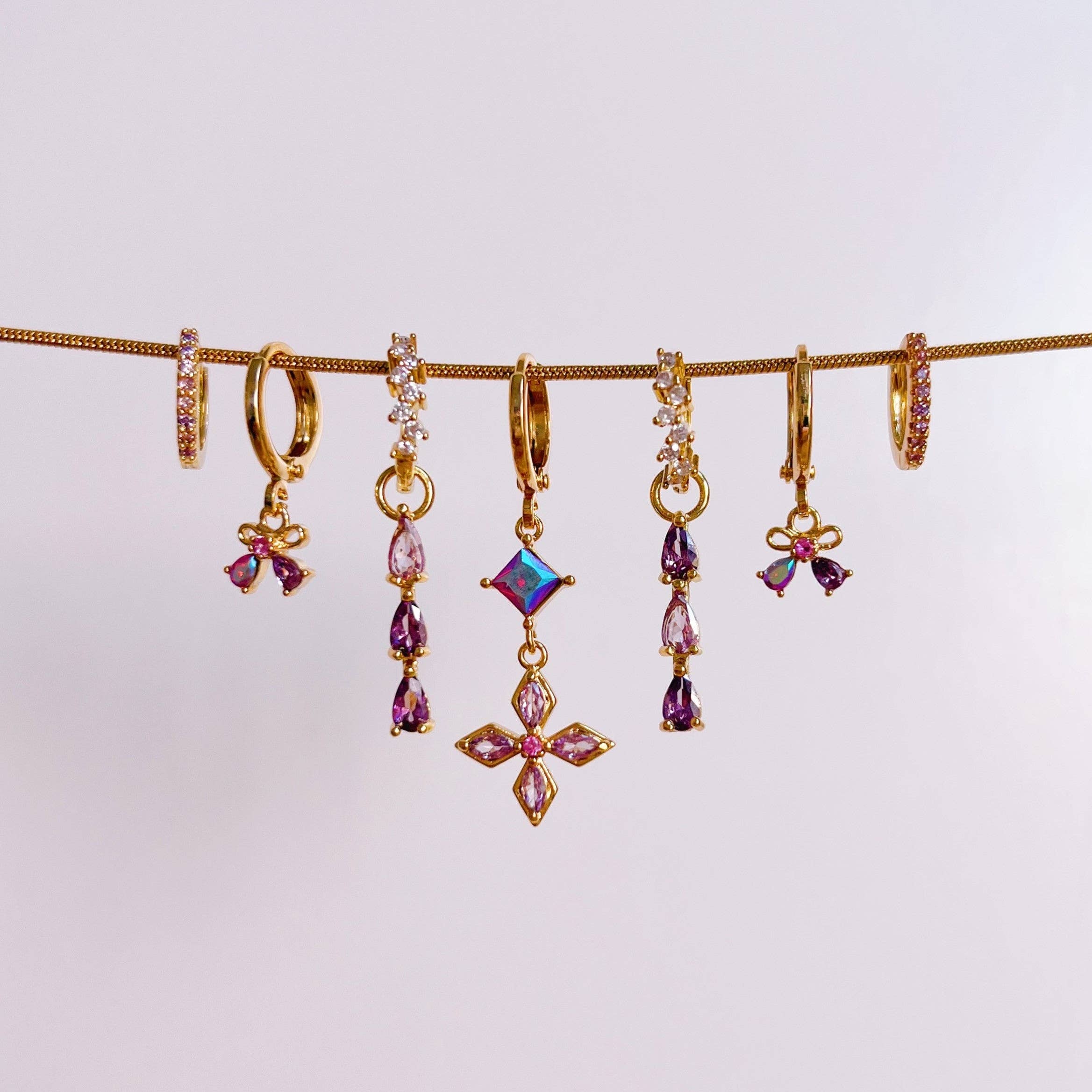 Rosies - Vente Boucles d'oreilles pendantes - Boucles d’oreilles Sabina violettes3