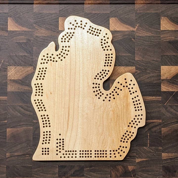 Planche de cribbage Michigan (Lower Peninsula) State MI, comprend des piquets ! pour la vente par Arts and Craftsmanship