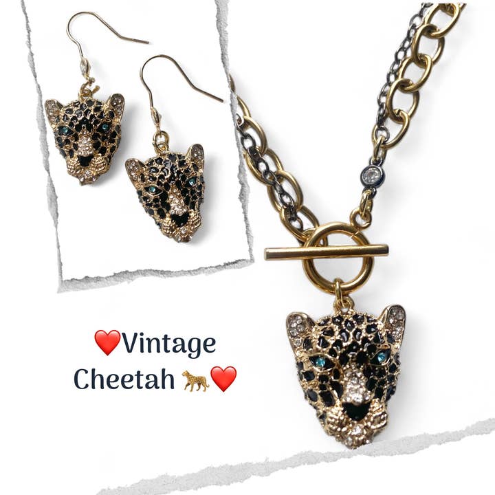 Gioielli con stampa ghepardo e leopardo ispirati al vintage per la vendita all'ingrosso da parte di VB&CO Designs Handmade Jewelry
