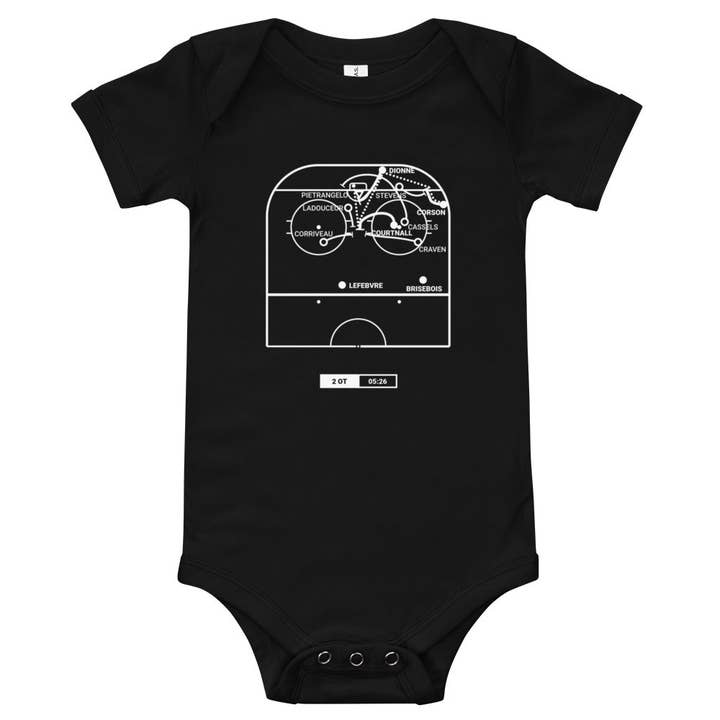 Montreal Canadiens Største Mål Baby Bodysuit: Courtnalls 2OT mål (1992) for engroshandel hos Playbook Products