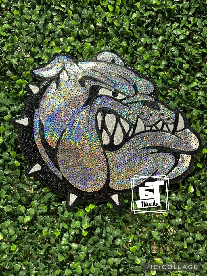 Paillet Bulldog Maskot....Kun Patches for engroshandel hos 6j Threads LLC
