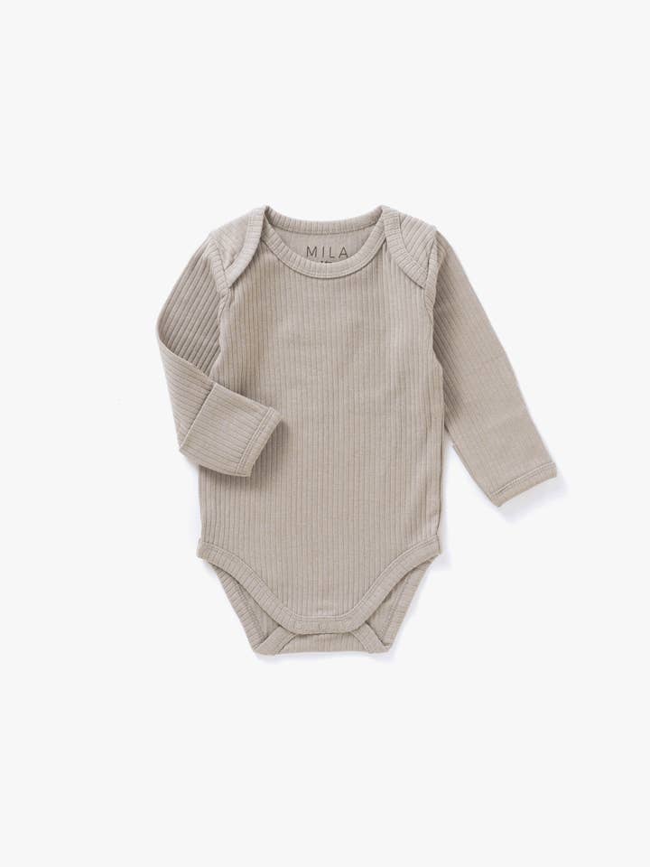 Ribbed Bodysuit | Mushroom for wholesale by Mila & Co.