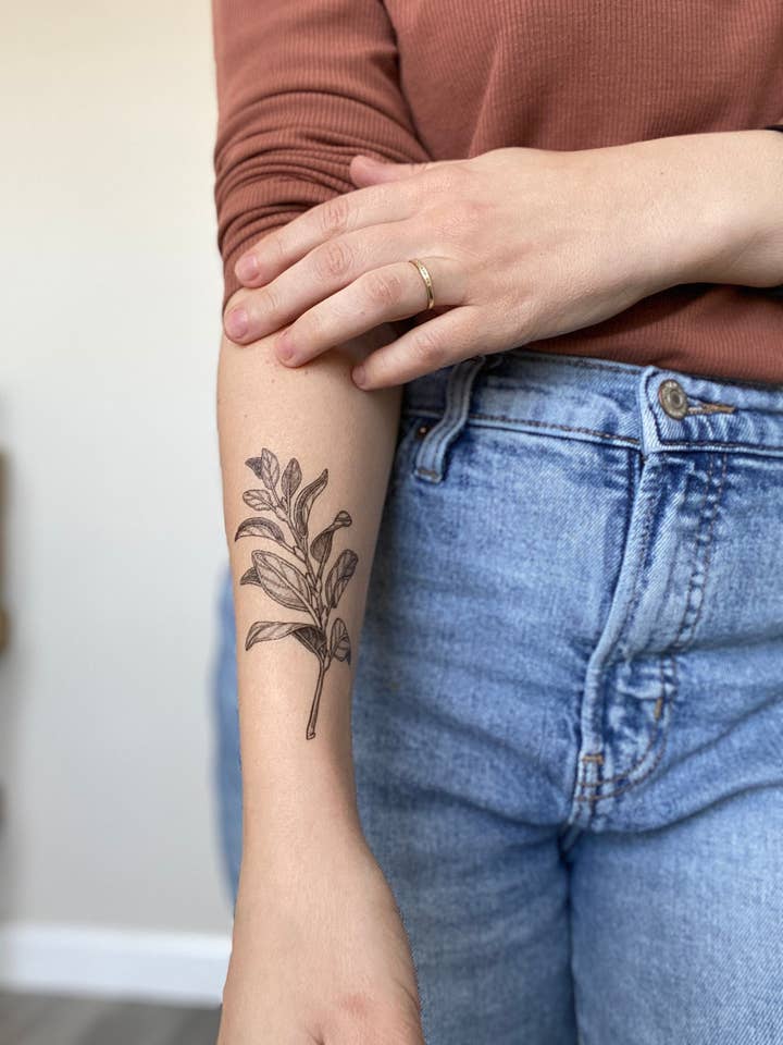 Sage Sprig Temporary Tattoo for wholesale by NatureTats