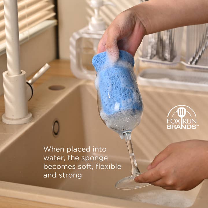 Fox Run Brands - Vente Éponges de nettoyage - Éponges à vaisselle bleues Fox Run, ensemble de 12 éponges de cuisine2