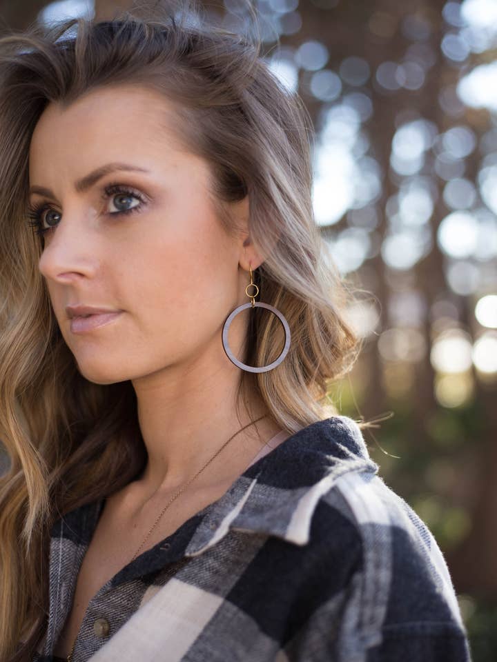 1" Wood Hoop Earrings for wholesale by Baubles by B