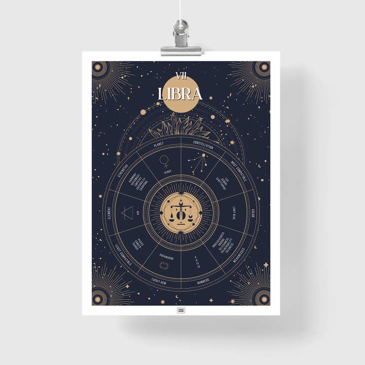 Libra Zodiac Poster pour la vente par FROG POSTERS