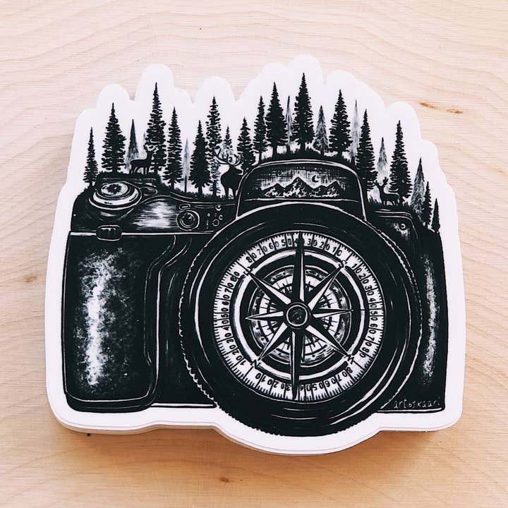 Kompasskamera - Vattentät Naturklistermärke för wholesale av Kaari & Co.