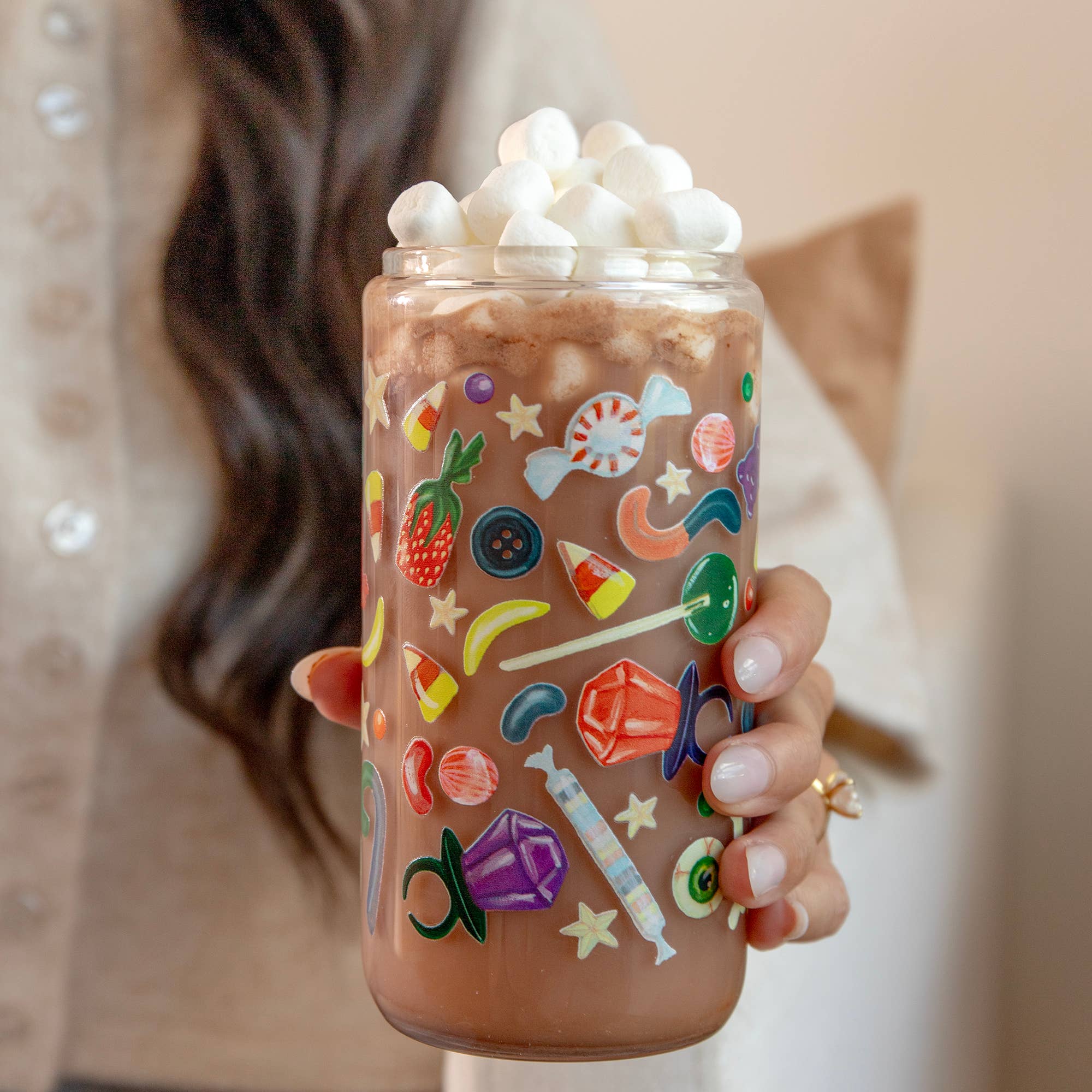 1canoe2 | One Canoe Two Paper Co. - Wholesale Drinking Glass/Cup - Spooky Sweets Halloween Candy Glass Can1