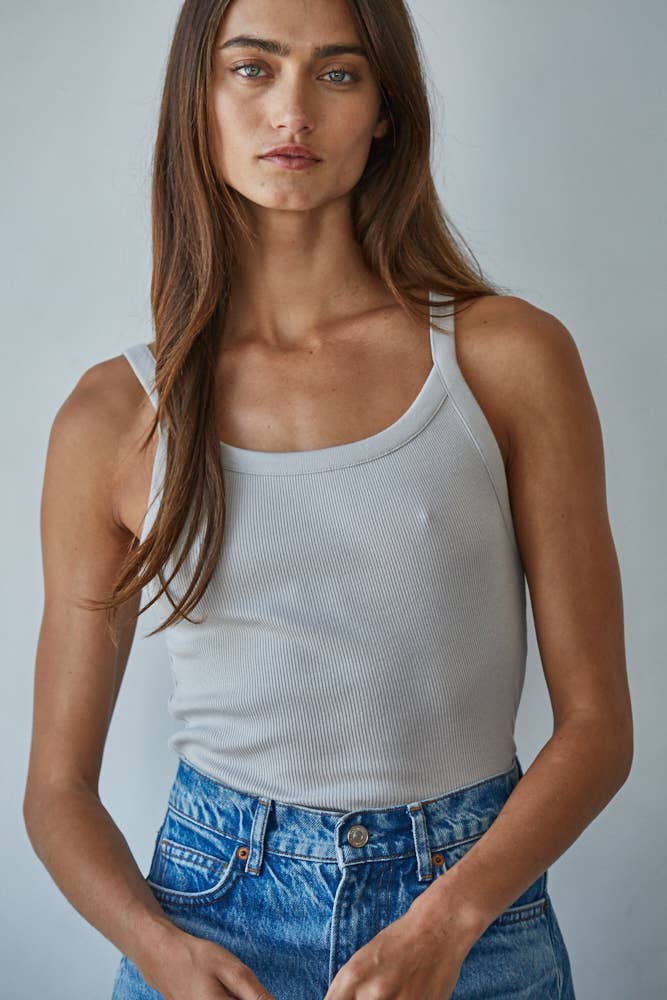 By Together - Wholesale Tank Top - Women's - L8750 | Knit Cotton Ribbed Round Neck Sleeveless Tank Top11