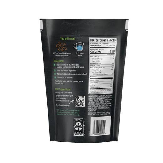 Frontier Co-op - Wholesale Soup - Spicy Black Bean Soup Mix (Just Add Black Beans) Non-ETO1