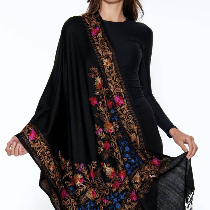 Sevya Handmade - Wholesale Wrap - Women's - Karuna Embroidered Shawls4