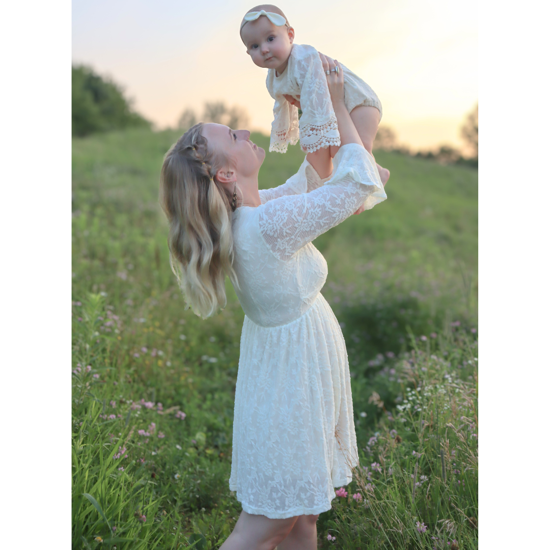 HAHA MAMA Clothing - Wholesale Mommy & Me Sets - Ivory Lace Mommy & Me Dress - Women2