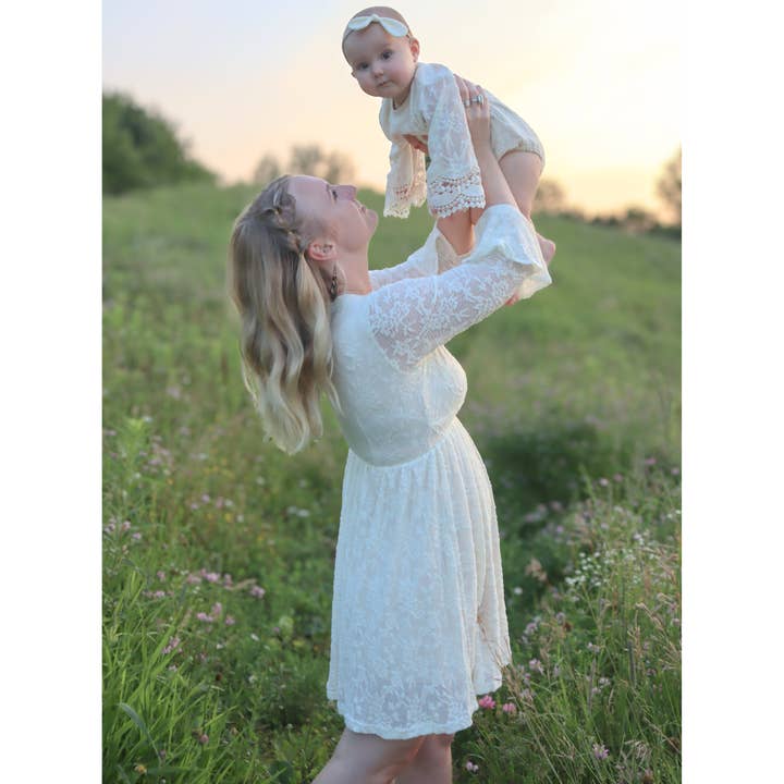 HAHA MAMA Clothing - Wholesale Mommy & Me Sets - Ivory Lace Mommy & Me Dress - Women2