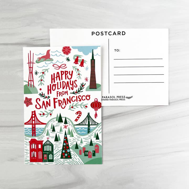 Paper Parasol Press - Wholesale Postcard Set - San Francisco Holiday Postcard Set2