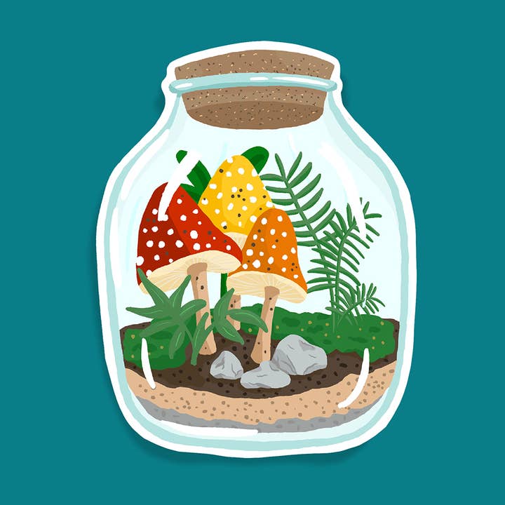 Terrarium Sticker for wholesale by Kat French Design