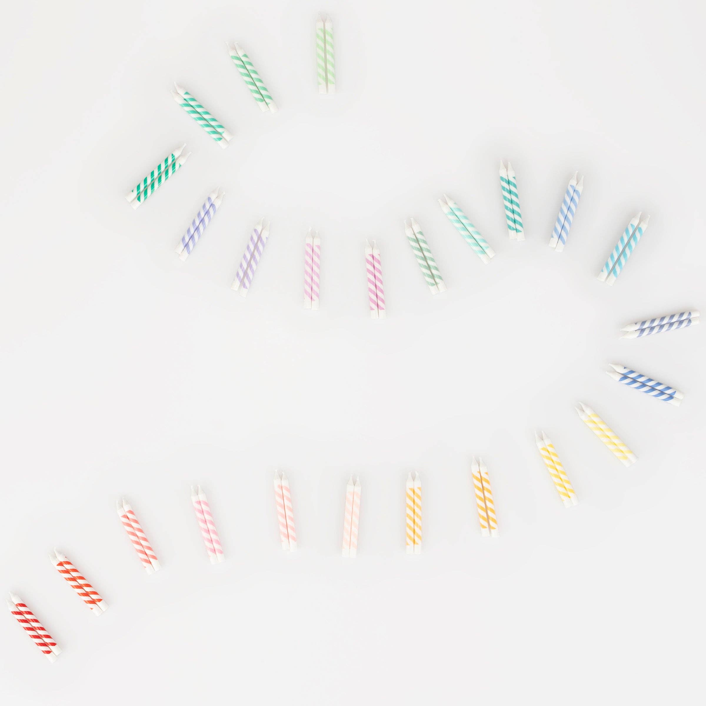 Meri Meri – wholesale Cake candle – Rainbow Striped Mini Candles2