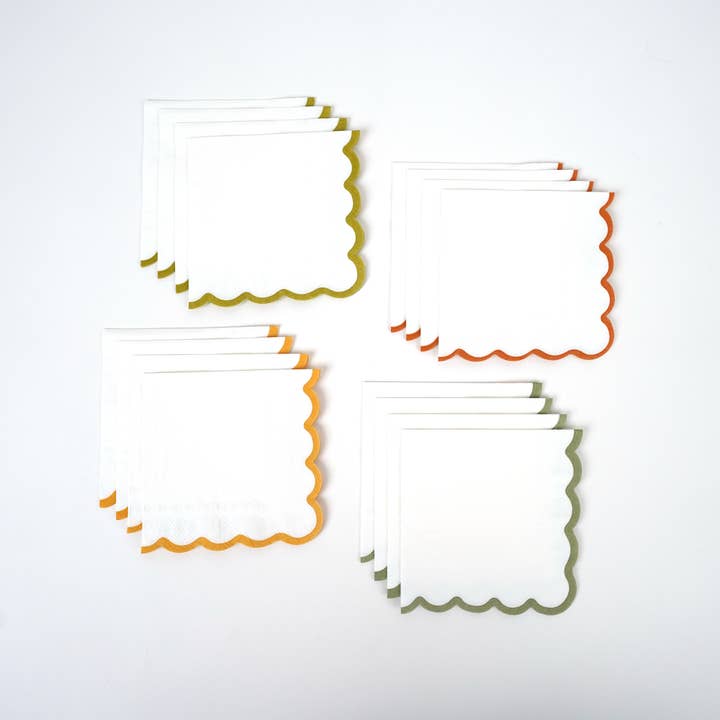 Gatherings by Curated Paperie - Wholesale Disposable Napkin - Scallop Cocktail Napkins