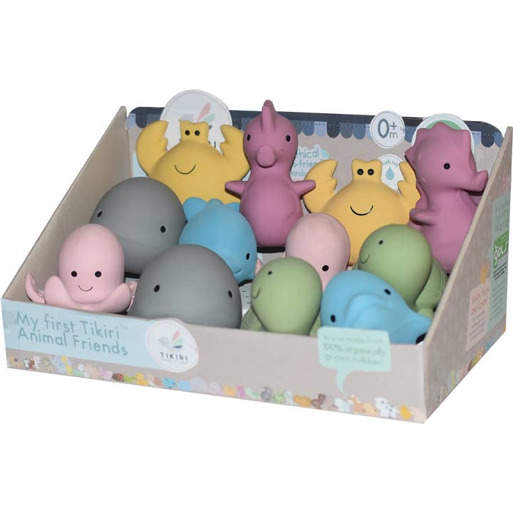 Tikiri Ocean Buddies Rubber Teether, Rattle & Bath Toys for wholesale by Rainbow Designs