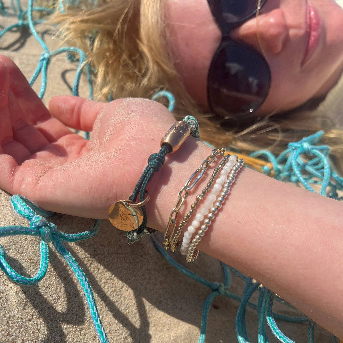 BRACENET - Wholesale Charm/Dangle Bracelet - Island Usedom Bracelet made from Fishing Net - adjustable size5