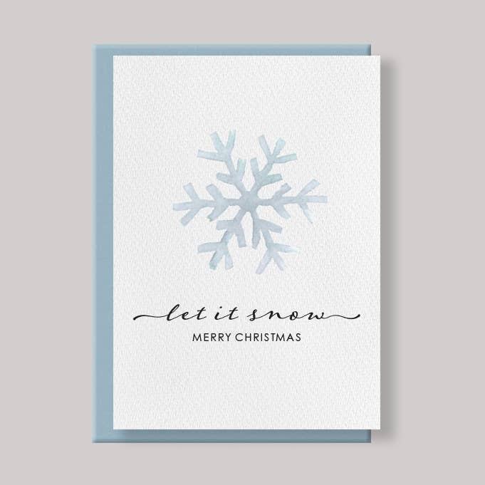 CARVED Snowflake 'Let it Snow' Mini Note Card | Box of 6 for wholesale by Originals Paper Art