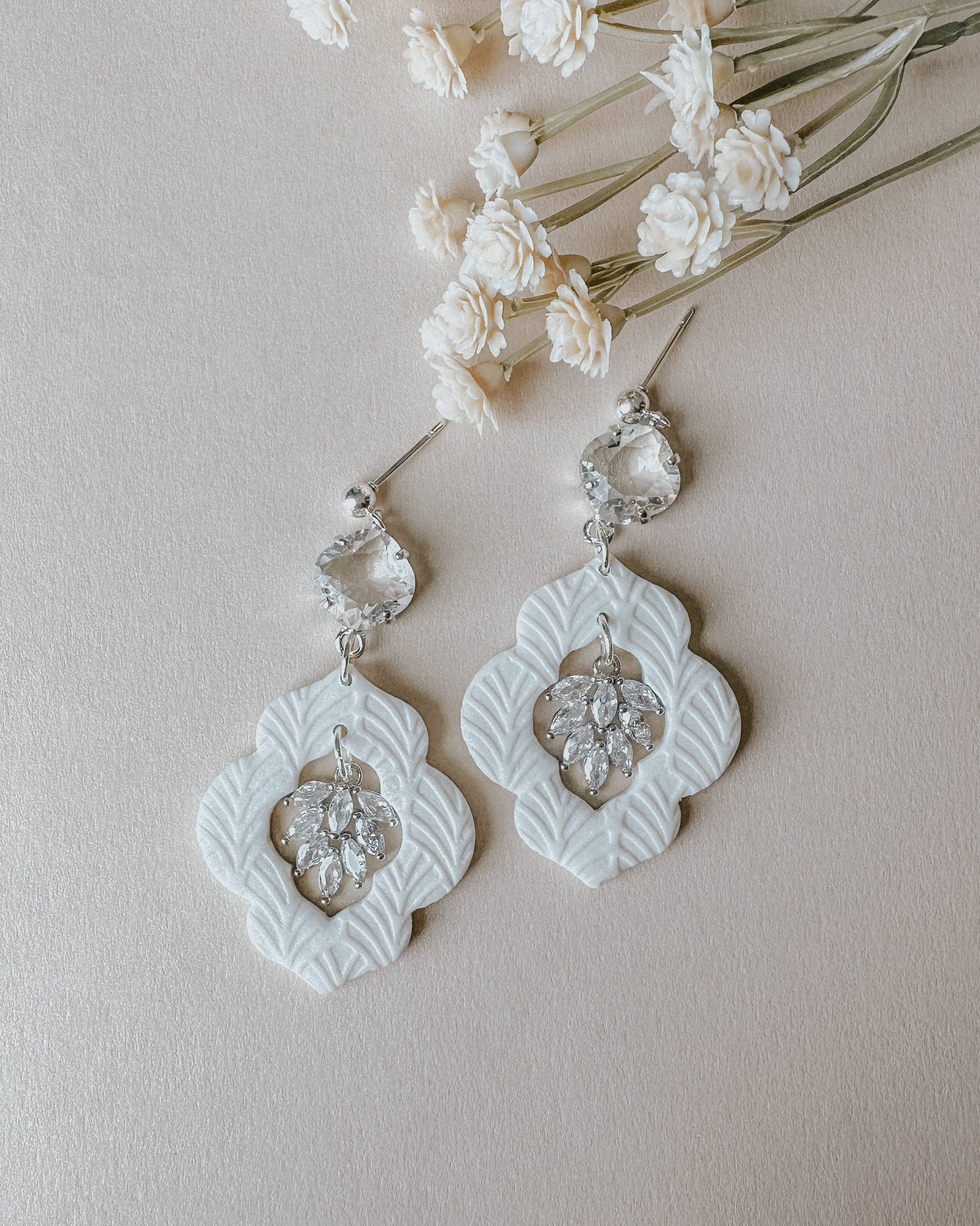 Clay & Fern Co. - Wholesale Dangle Earrings - Birch Earrings - Silver Wedding Earrings