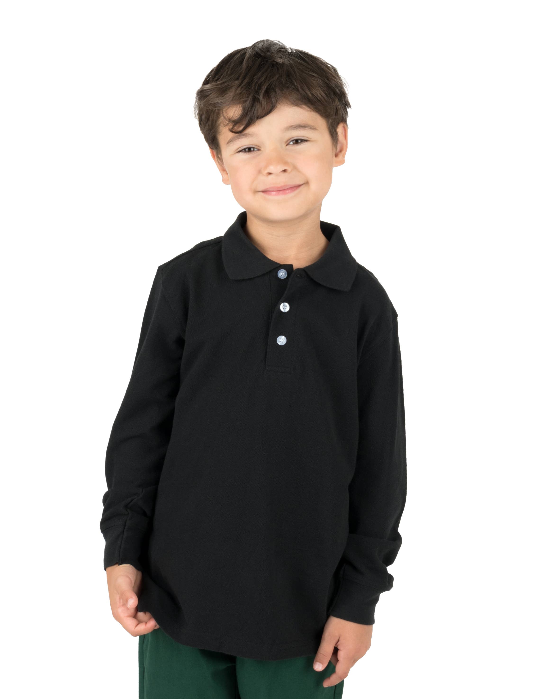 Leveret Pajamas – wholesale T-shirt – Kids – Kids Boys Long Sleeve Cotton Polo Shirt3