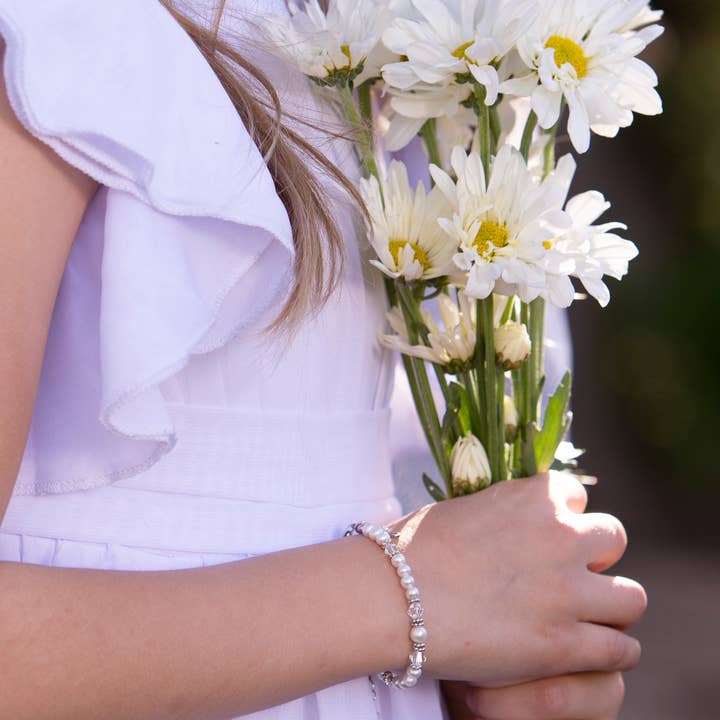 Cherished Moments – Engroshandel Perlearmbånd – Børn – Dåb til brud™ Baby Cross armbånd gave til baby pige4